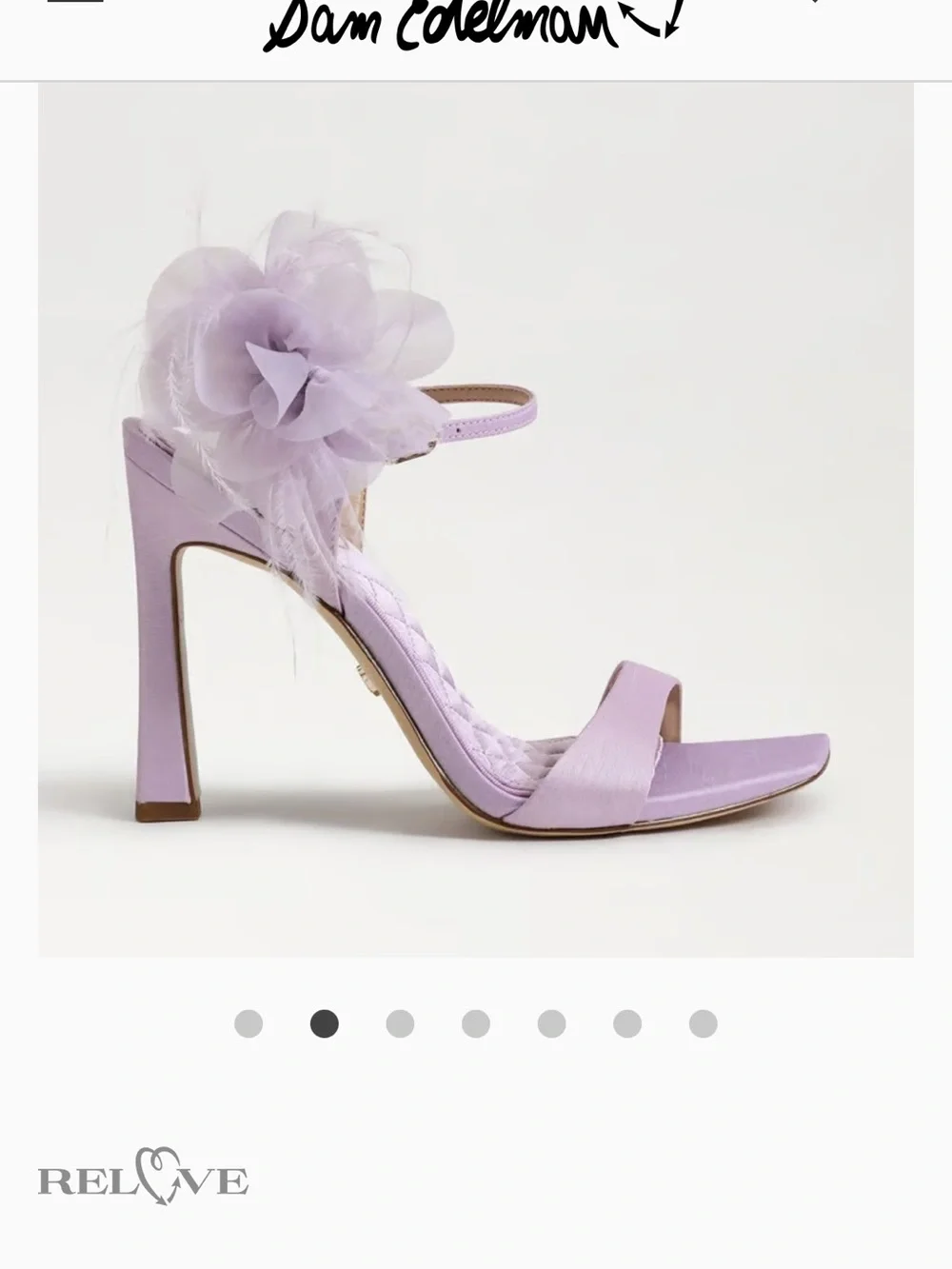 Sam Edelman 8.5 LEANA FLOWER STRAP DRESS SANDAL lilac